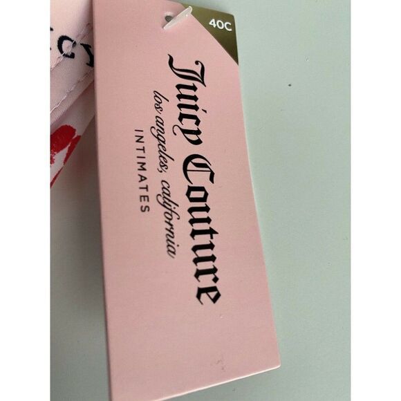 Juicy Couture Standout Straps Bra 40C Logo And Lipstick JC4182H Pink NWT $32 - Picture 2 of 8